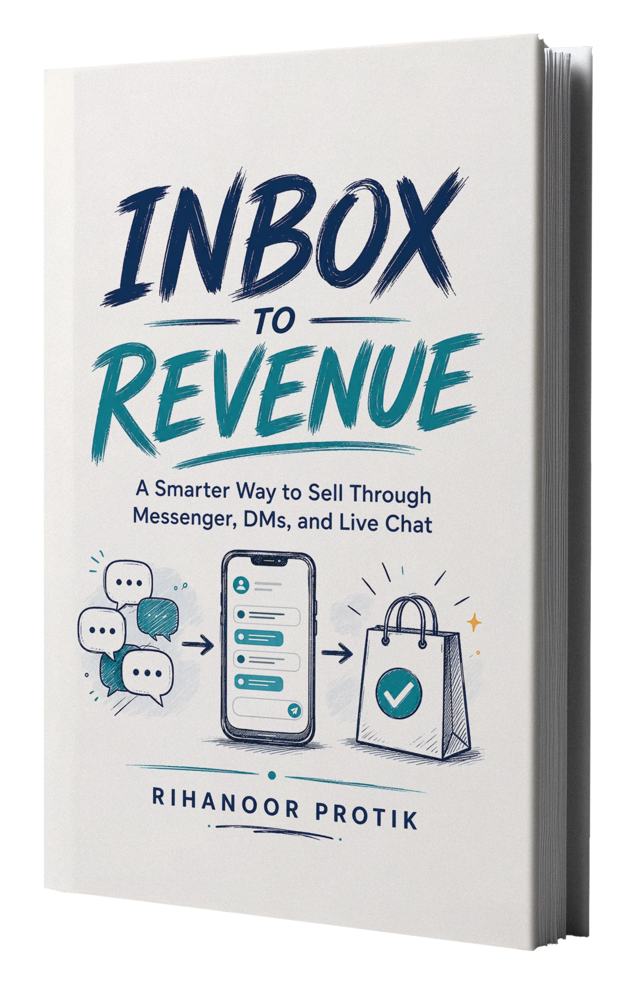 Book cover mockup for Inbox to Revenue